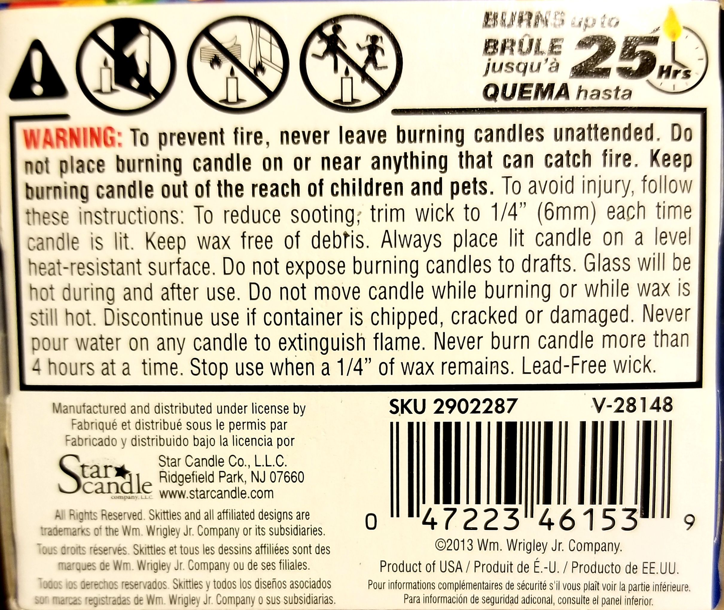 CANDLE: Candy Skittles boxed Raspberry 2013 - Star Candle Company (Candy Candles) action figure collectible - Main Image 2