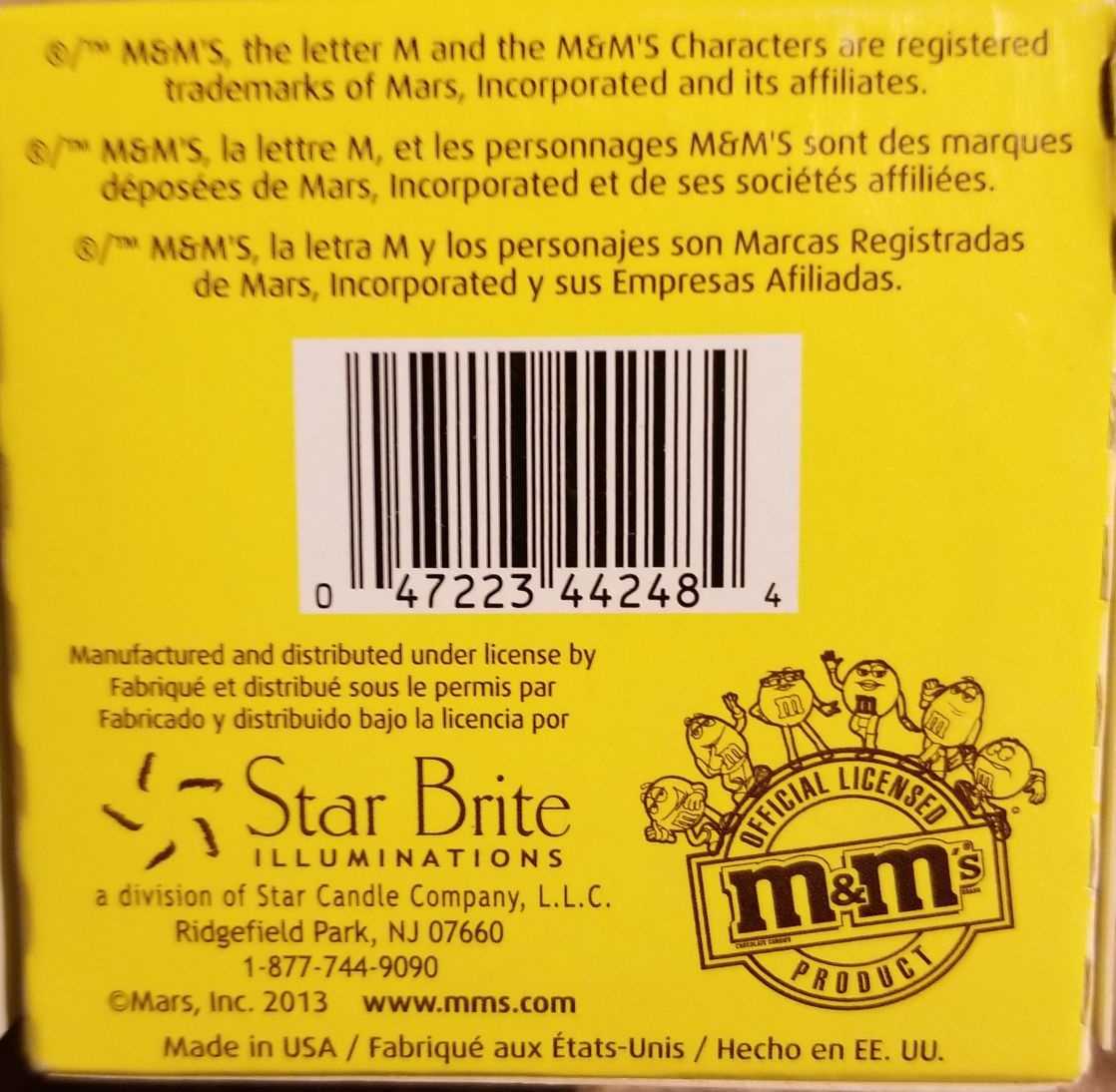 CANDLE: Candy M&M Lemon Boxed Yellow - Star Brite Candle Company (Candy Candles) action figure collectible - Main Image 2