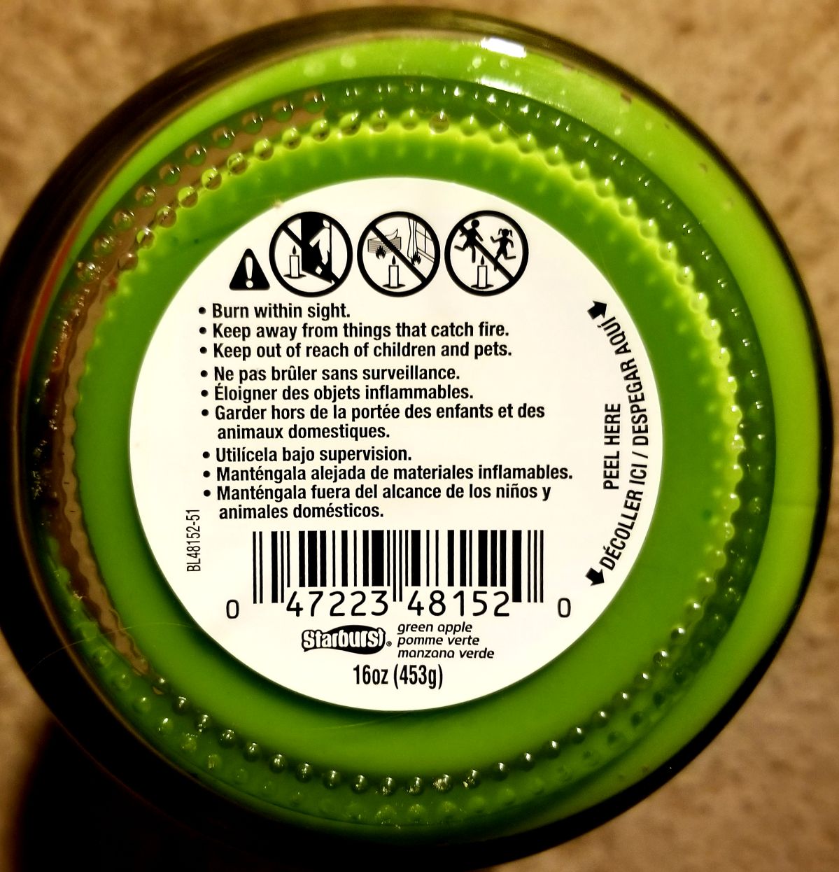 CANDLE: Candy Starburst Jar Green Apple - Starburst Company (Candy Candles) action figure collectible - Main Image 2