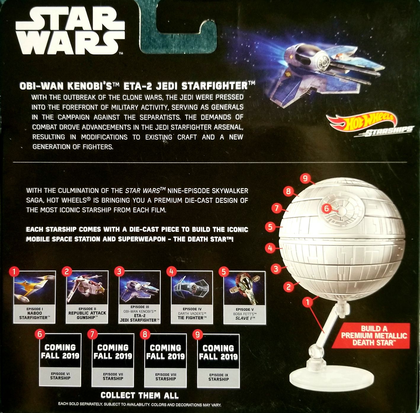 Hot Wheels Star Wars Vehicle Commemorative Series Obi-Wan’s Jedi Star Fighter ETA-2 - Hot Wheels from Mattel (Star Wars Hot Wheels) action figure collectible [Barcode 0887961709582] - Main Image 2