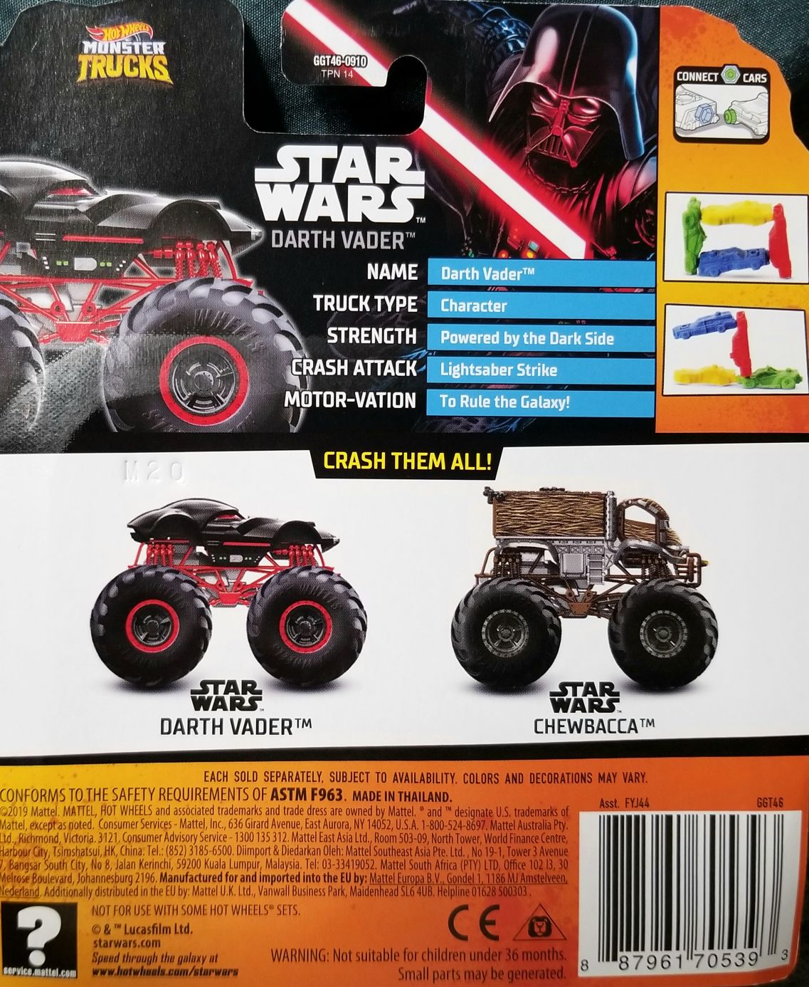 Hot Wheels Star Wars Character Darth Vader Monster Truck 2019 - Hot Wheels from Mattel (Star Wars Hot Wheels) action figure collectible - Main Image 2