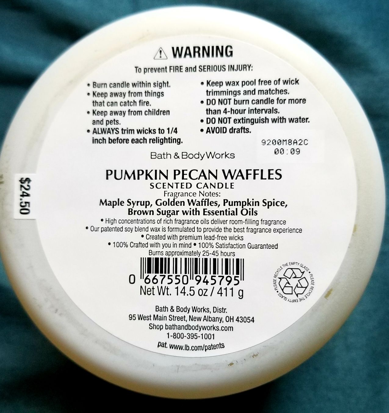 CANDLE: Thanksgiving Bath & Bodyworks Blessed Pumpkin Pecan Waffles  2019 - Bath & Bodyworks Candle (Thanksgiving Candles) action figure collectible [Barcode 667550945795] - Main Image 2
