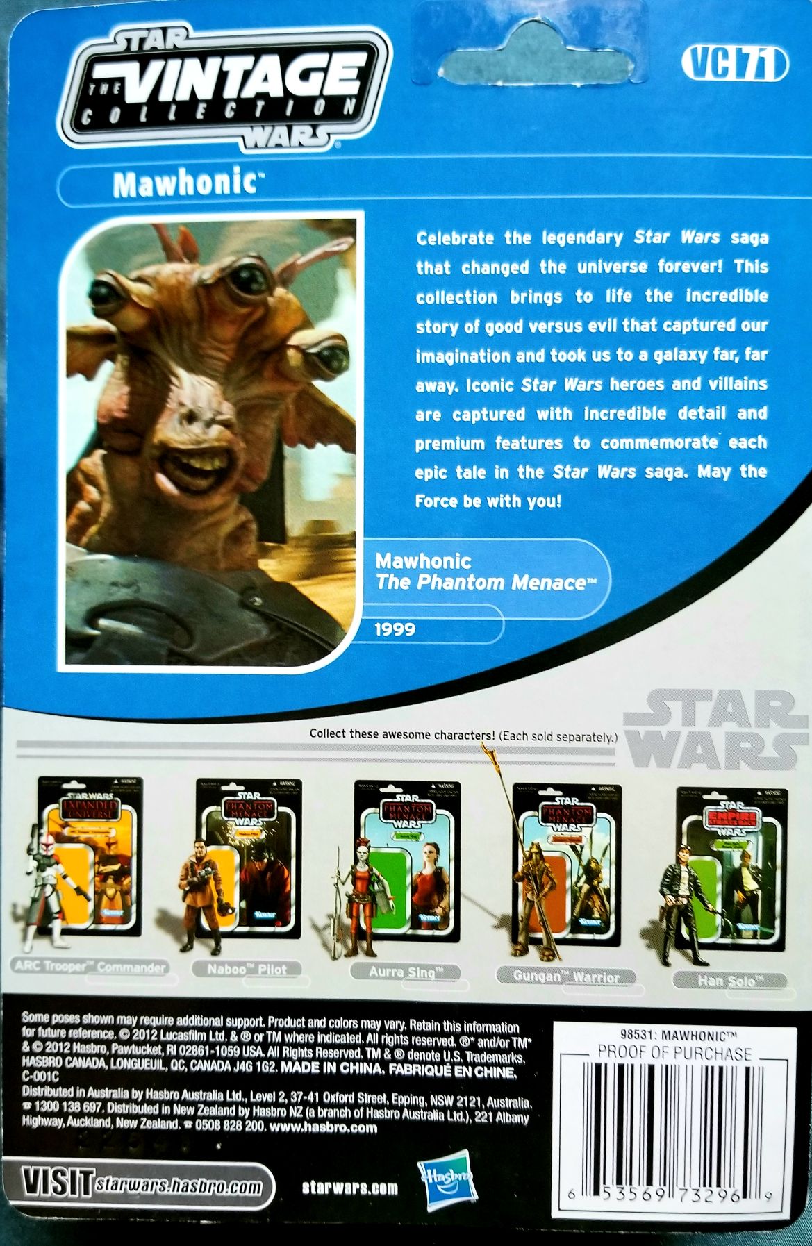 Vintage Collection - VC71 - Mawhonic (Podcar Pilot) Star Wars TPM - Hasbro (Star Wars Episode I The Phantom Menace) action figure collectible [Barcode 4262037607539] - Main Image 2