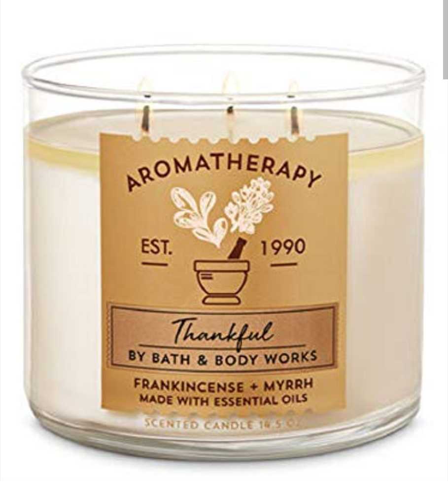 CANDLE: Thanksgiving Bath & Bodyworks Aromatherapy Thankful Frankincense & Myrrh 2019 - Bath & Bodyworks Candle (Thanksgiving Candles) action figure collectible [Barcode 667551441722] - Main Image 3