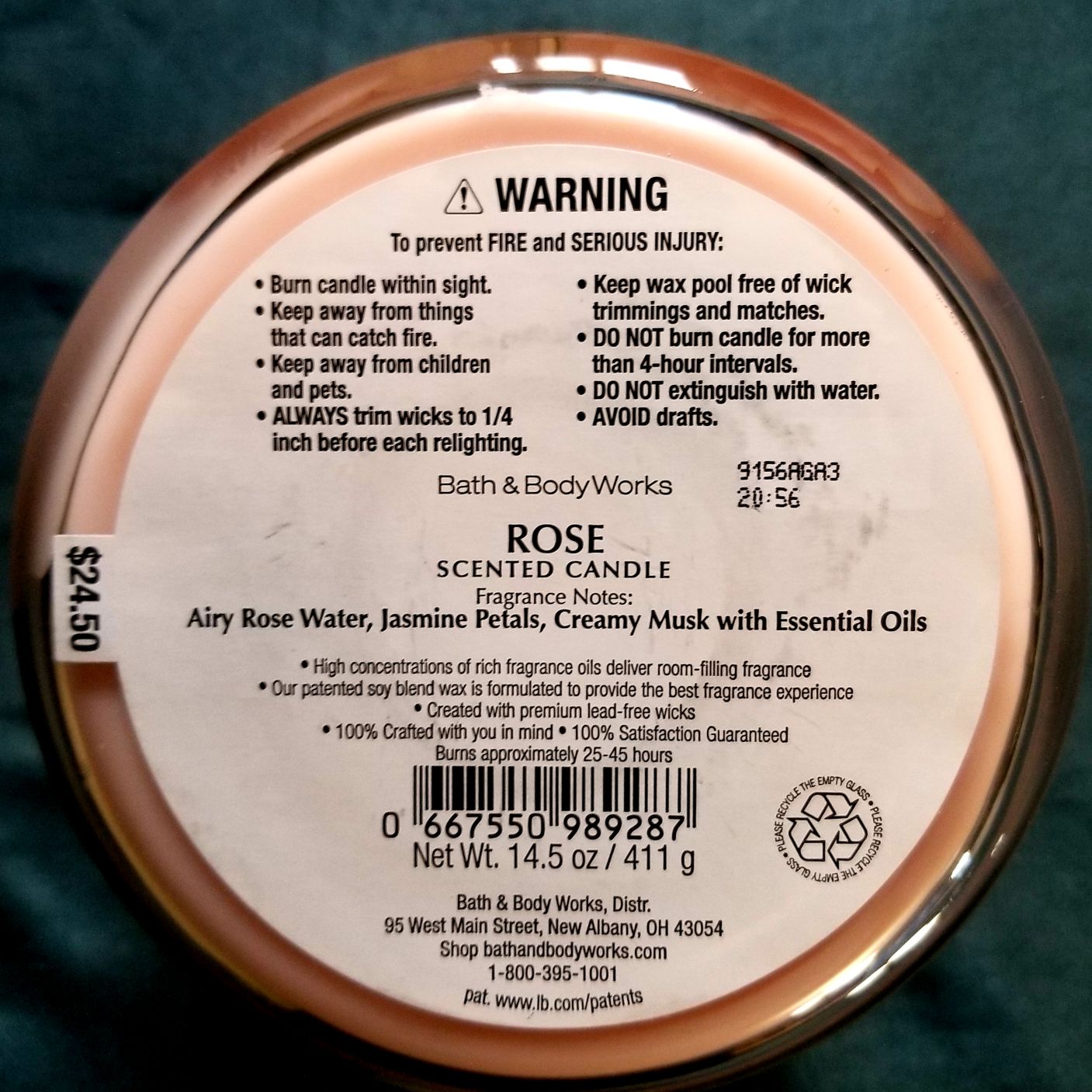 CANDLE: Valentine’s Day Bath & Body Works Rose 2019 - Bath & Bodyworks Candle (Valentine’s Day Candles) action figure collectible [Barcode 667550989287] - Main Image 2