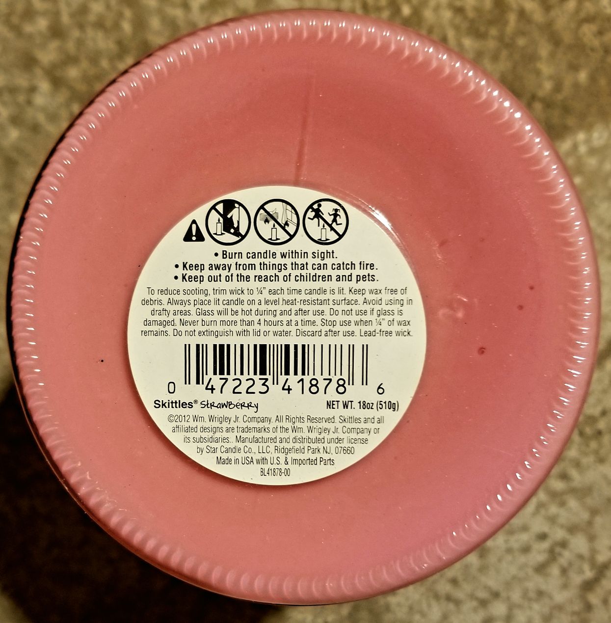 CANDLE: Candy Skittles Jar Strawberry - Star Candle Company (Candy Candles) action figure collectible - Main Image 2