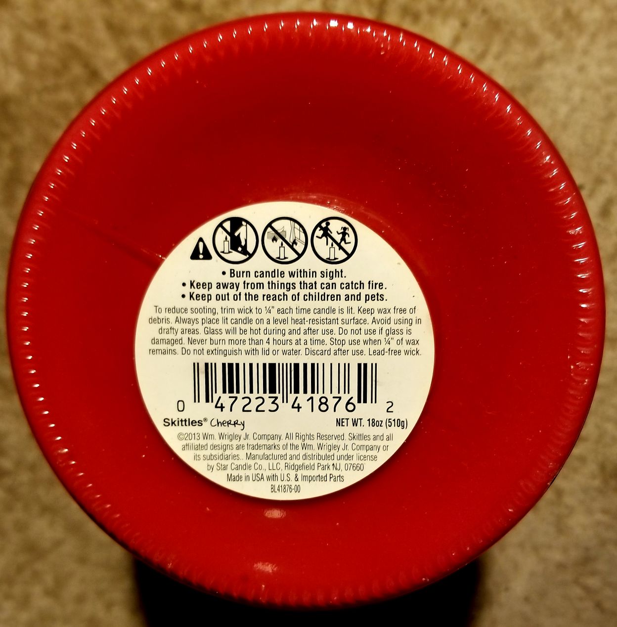 CANDLE: Candy Skittles Jar Cherry - Star Candle Company (Candy Candles) action figure collectible - Main Image 2