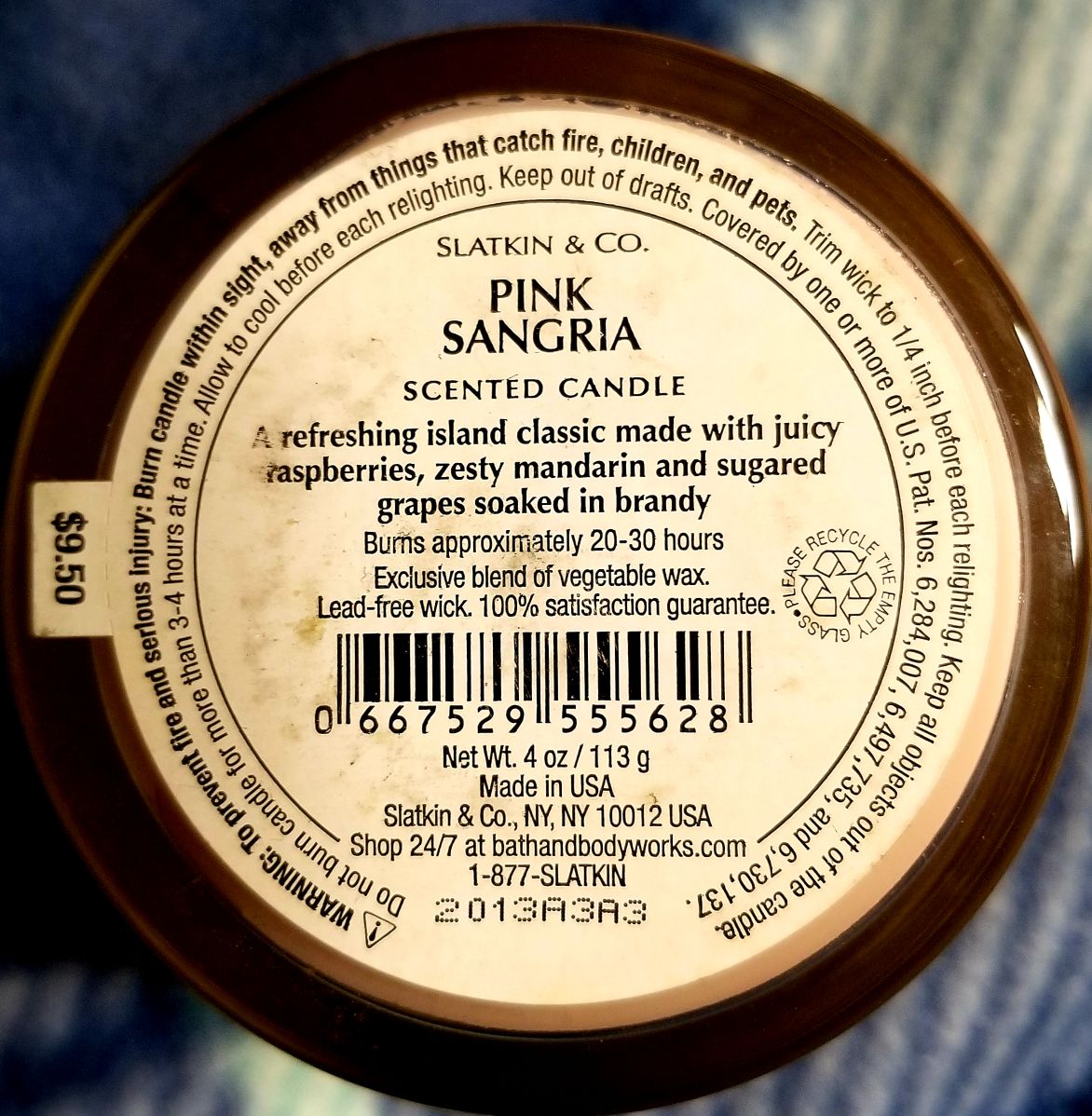 CANDLE: Wine Bath and Body Works Pink Sangria Wine 2012 - Bath & Bodyworks Candle (Wine & Sangria Candles) action figure collectible - Main Image 2