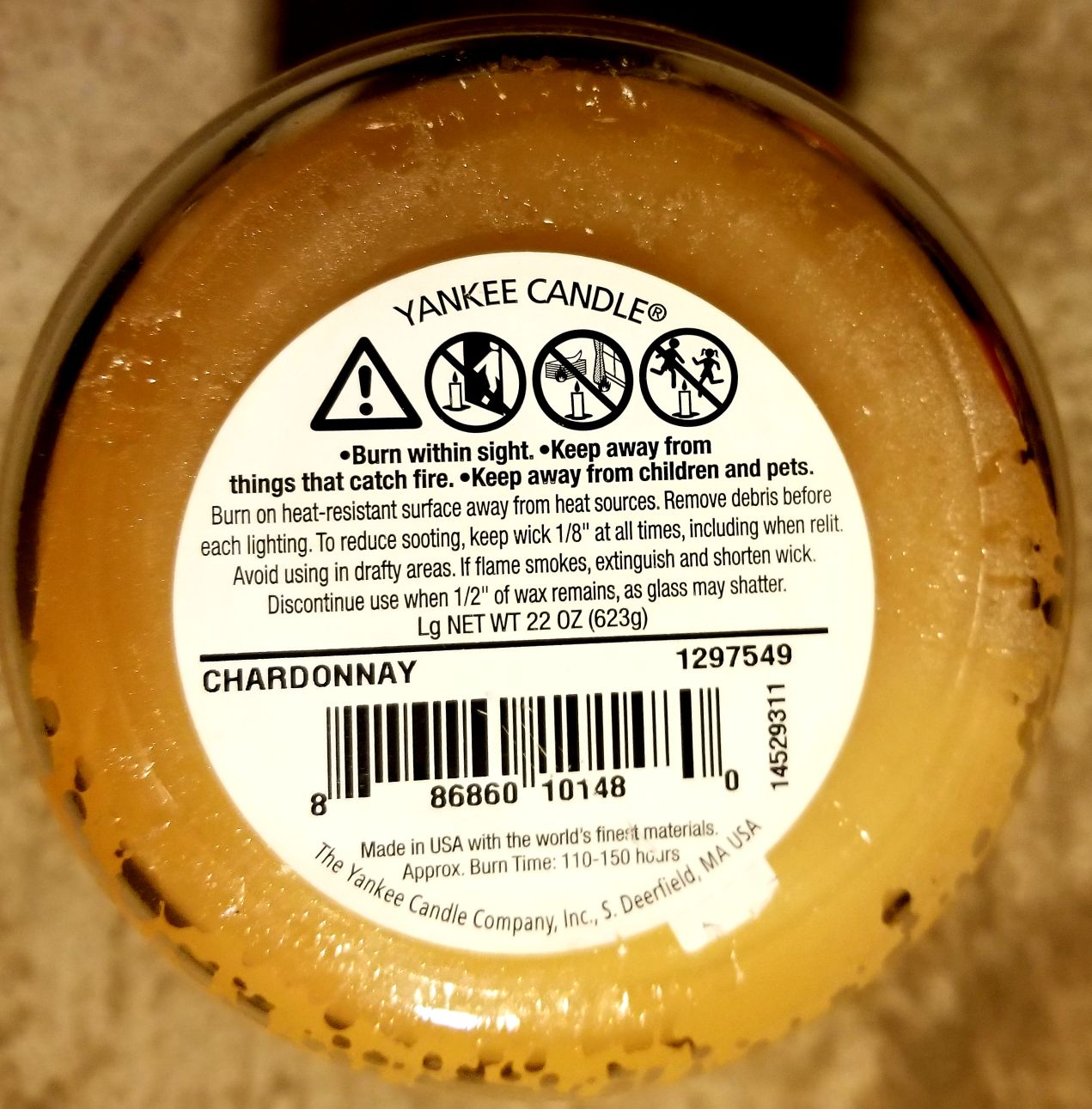 CANDLE: Wine Yankee Chardonnay 2014 - Yankee Candle (Wine & Sangria Candles) action figure collectible - Main Image 2