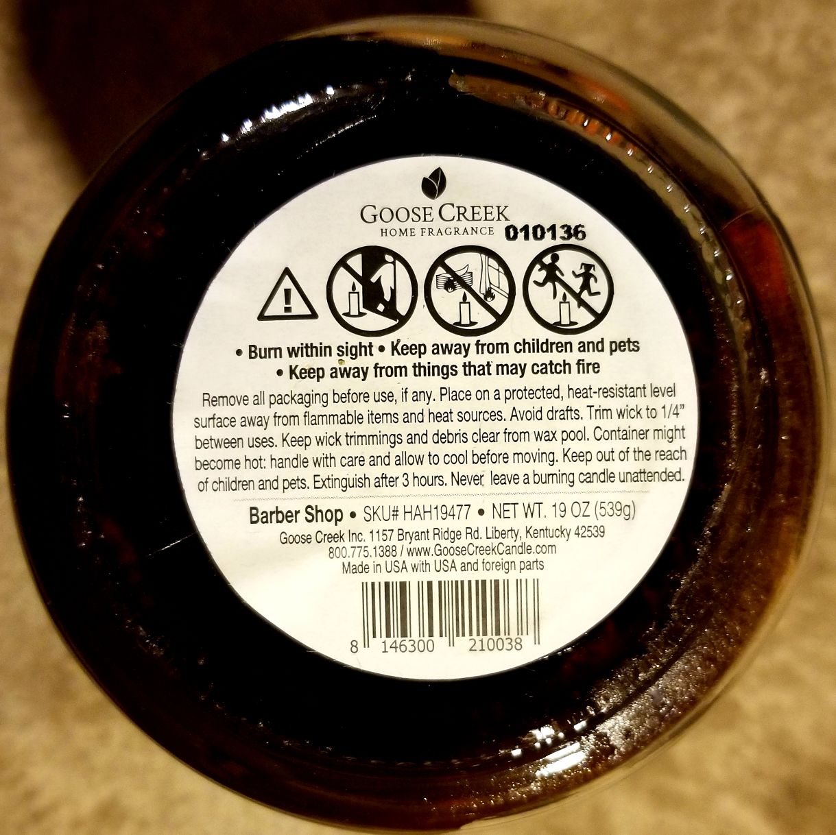 CANDLE: Man Candles Goose Creek  Barber Shop 2020 - Goose Creek Candle (Barbershop Candle) action figure collectible - Main Image 2