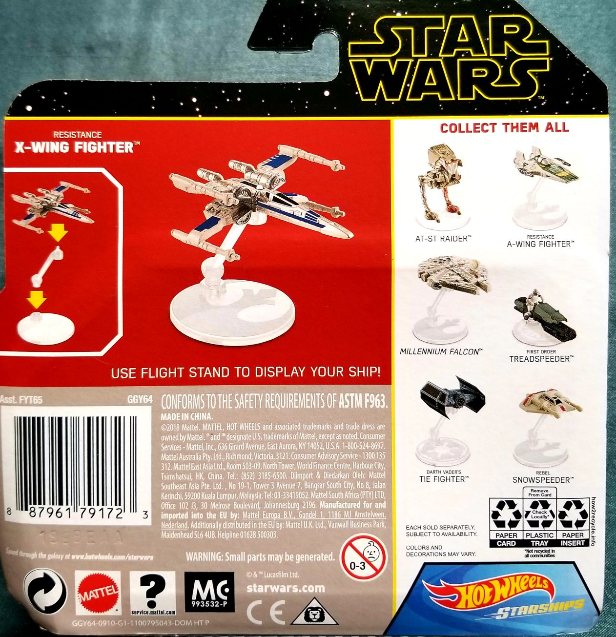 Hot Wheels Star Wars Vehicle Resistance X-wing Fighter TROS - Hot Wheels from Mattel (Star Wars Hot Wheels) action figure collectible [Barcode 887961791723] - Main Image 2