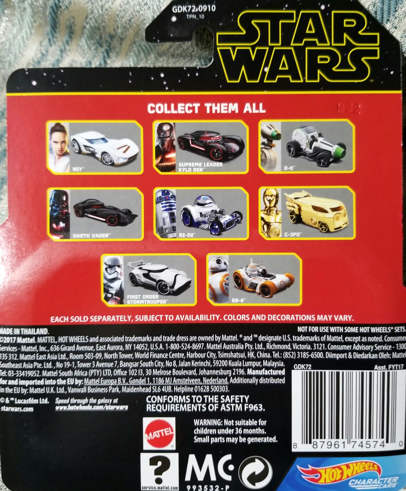 Hot Wheels Finn - Hot Wheels from Mattel (Star Wars Hot Wheels) action figure collectible [Barcode 887961745740] - Main Image 2