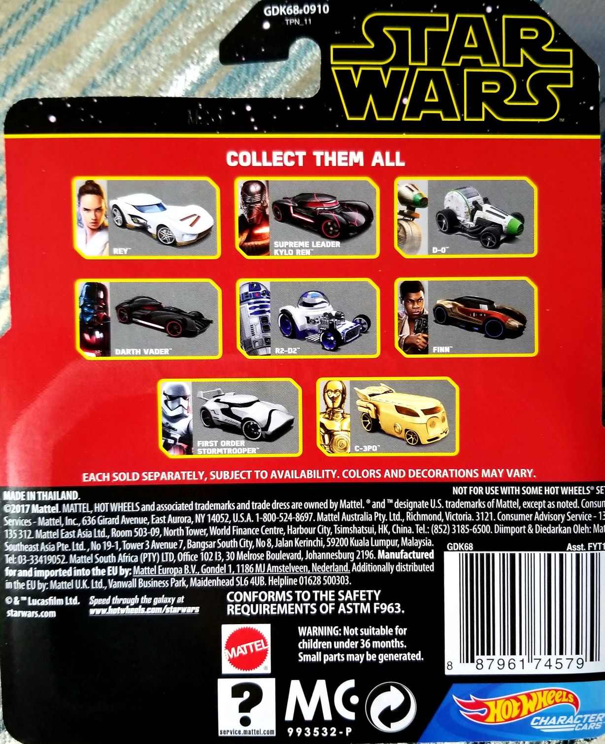 Hot Wheels Star Wars Character BB-8 TROS - Hot Wheels from Mattel (Star Wars Hot Wheels) action figure collectible [Barcode 887961745795] - Main Image 2