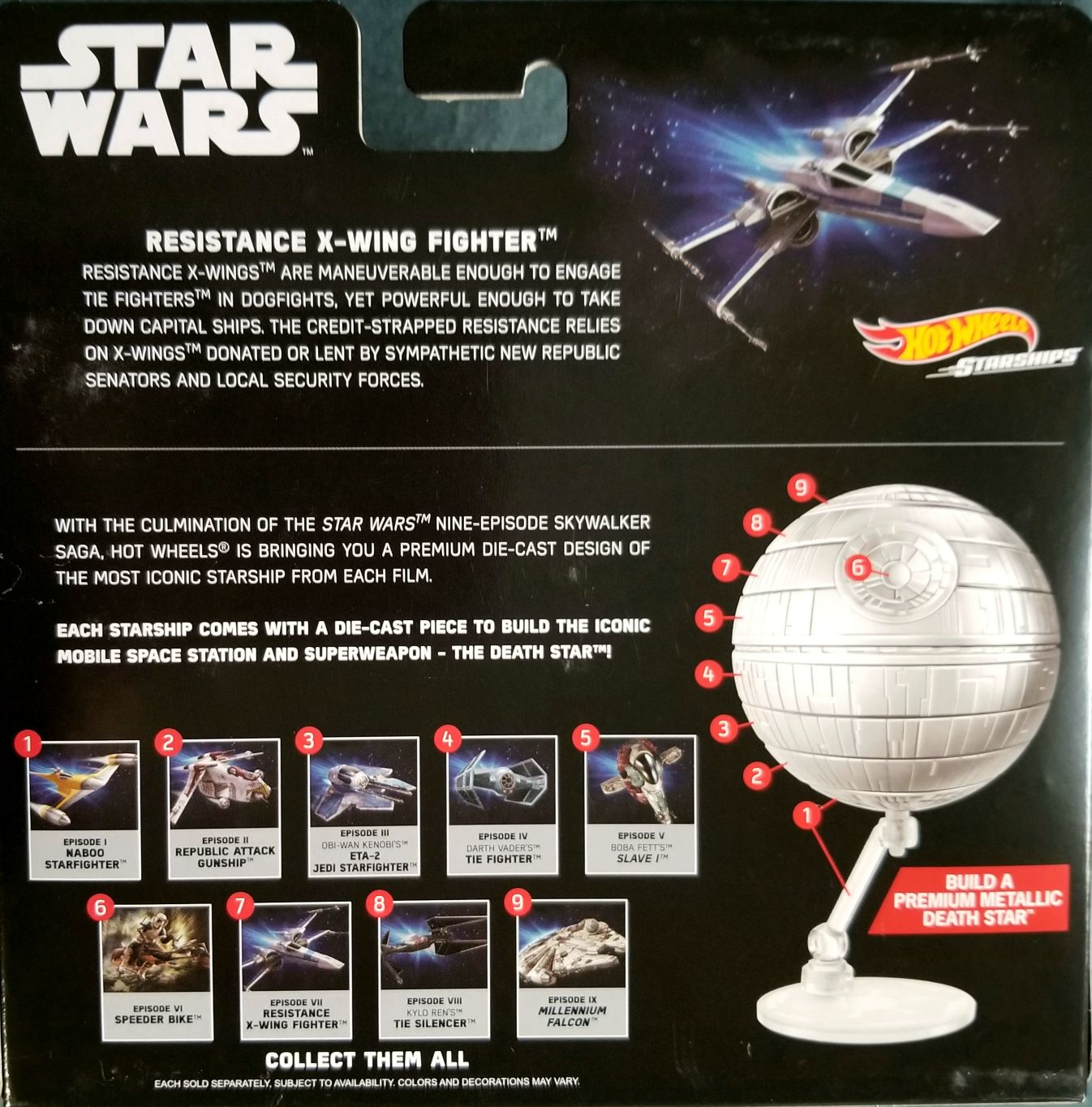 Hot Wheels Star Wars Vehicle Commemorative Series Resistance X-Wing Fighter - Hot Wheels from Mattel (Star Wars Hot Wheels) action figure collectible [Barcode 887961709551] - Main Image 2