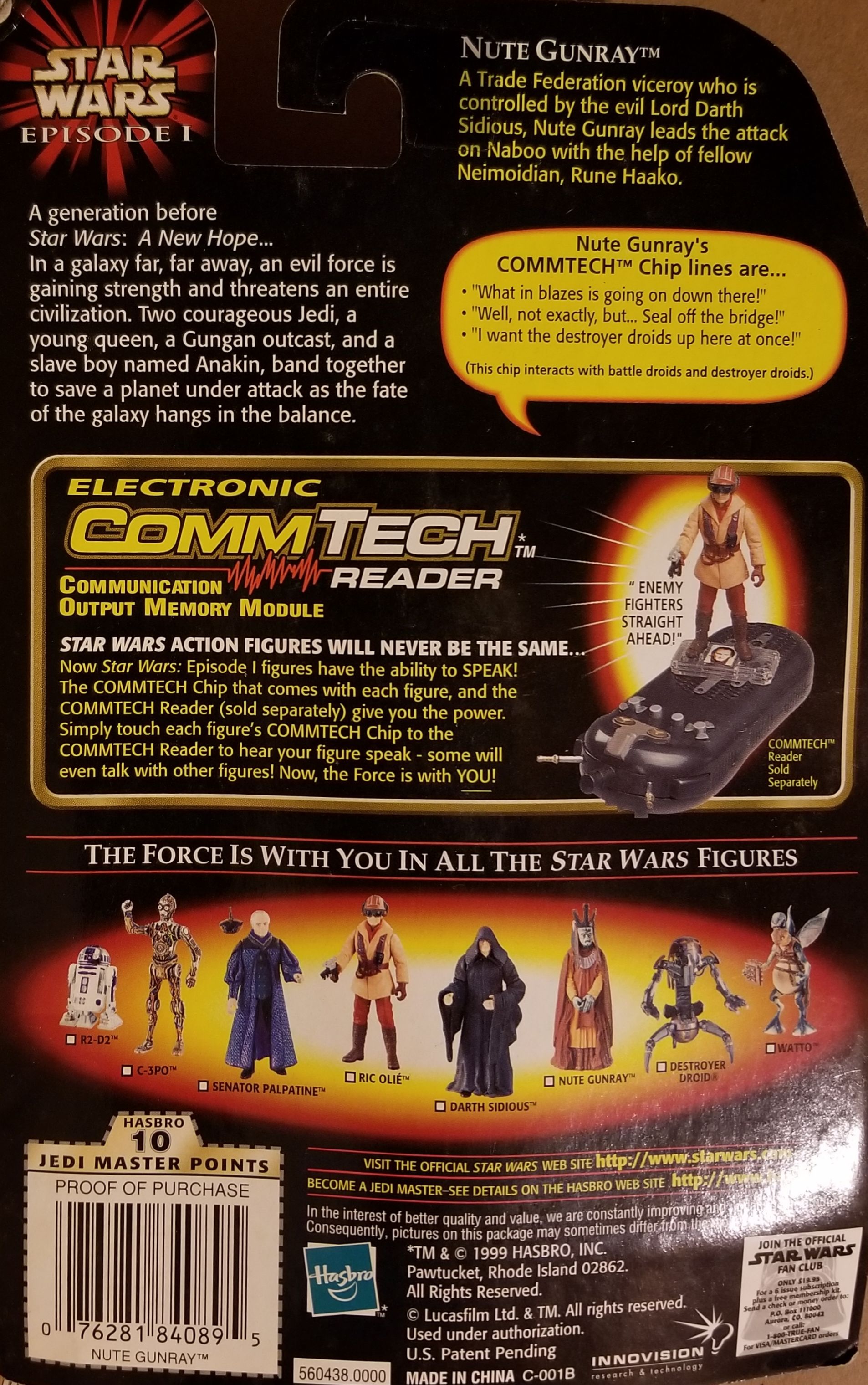 Phantom Menace figure 3.75 - Nute Gunray TPM - Hasbro (Star Wars Episode I The Phantom Menace) action figure collectible - Main Image 2