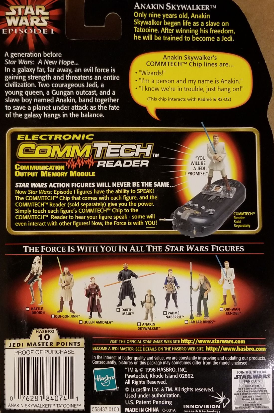 Phantom Menace figure 3.75 - Anakin Skywalker (Tatooine) TPM - Hasbro (Star Wars Episode I The Phantom Menace) action figure collectible - Main Image 2