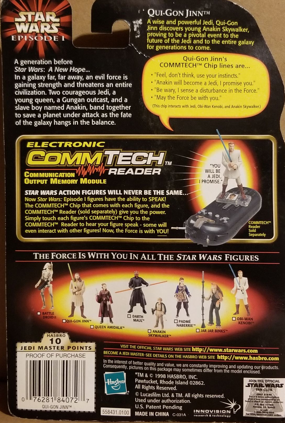 Phantom Menace figure 3.75 - Qui-Gon Jinn (Jedi Duel) TPM - Hasbro (Star Wars Episode I The Phantom Menace) action figure collectible - Main Image 2