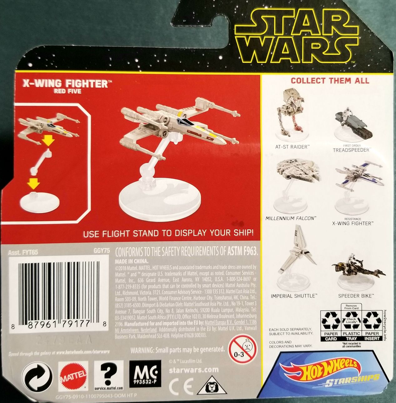 Hot Wheels Star Wars Vehicle X-Wing Fighter Red 5 TROS - Hot Wheels from Mattel (Star Wars Hot Wheels) action figure collectible - Main Image 2