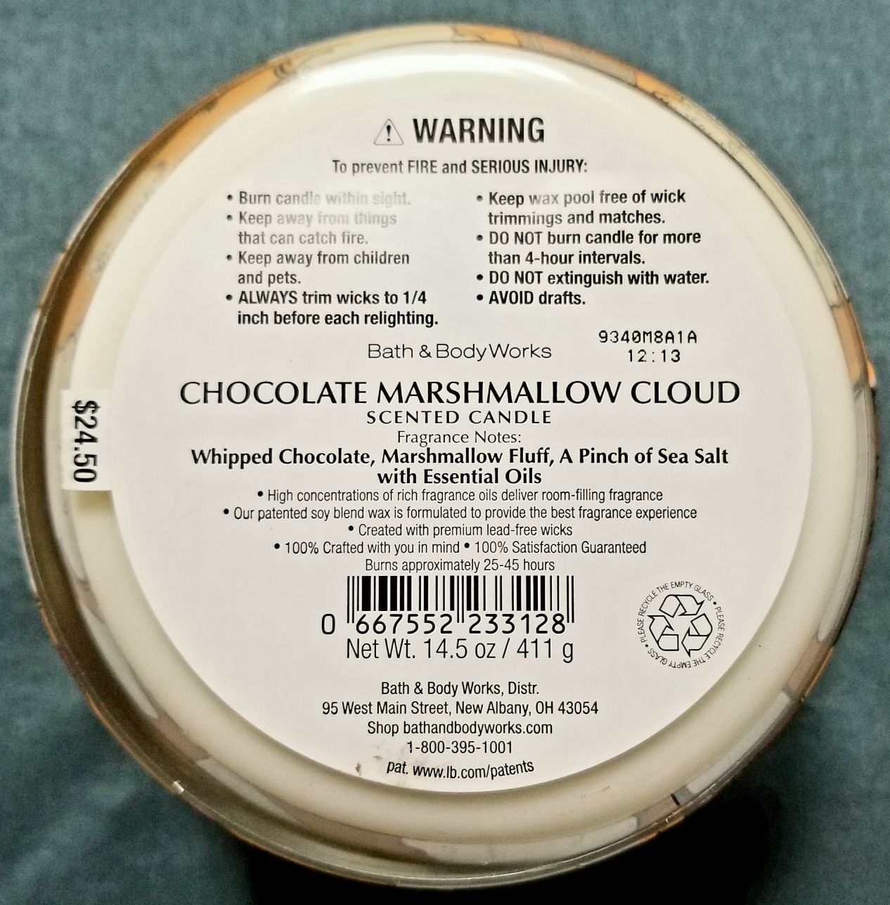 CANDLE: Summer Treats Bath & Bodyworks - Chocolate Marshmallow Cloud - Bath & Bodyworks Candle (Summer Candles) action figure collectible [Barcode 667552233128] - Main Image 2