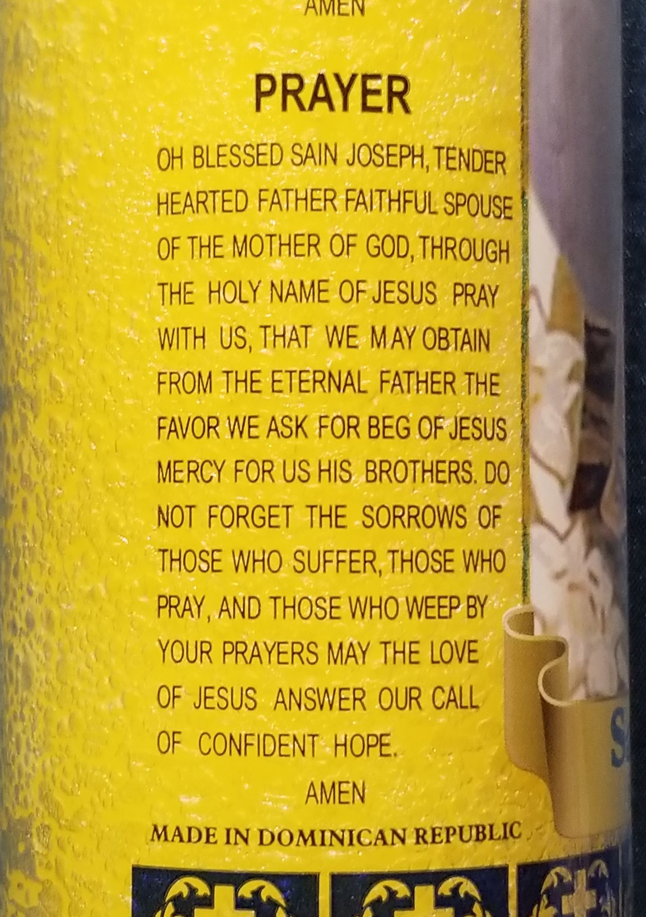 St Joseph’s Day Pillar Candle - Tops (St Joseph’s Day Candle) action figure collectible - Main Image 2