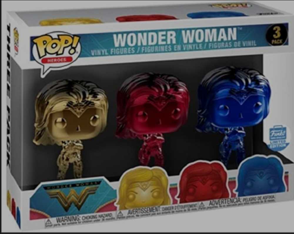 Funko Pop! Movies: Wonder Woman Movie Wonder Woman Metallic color 3 pack - Funko (Wonder Woman Movie) action figure collectible [Barcode 0889698300940] - Main Image 4