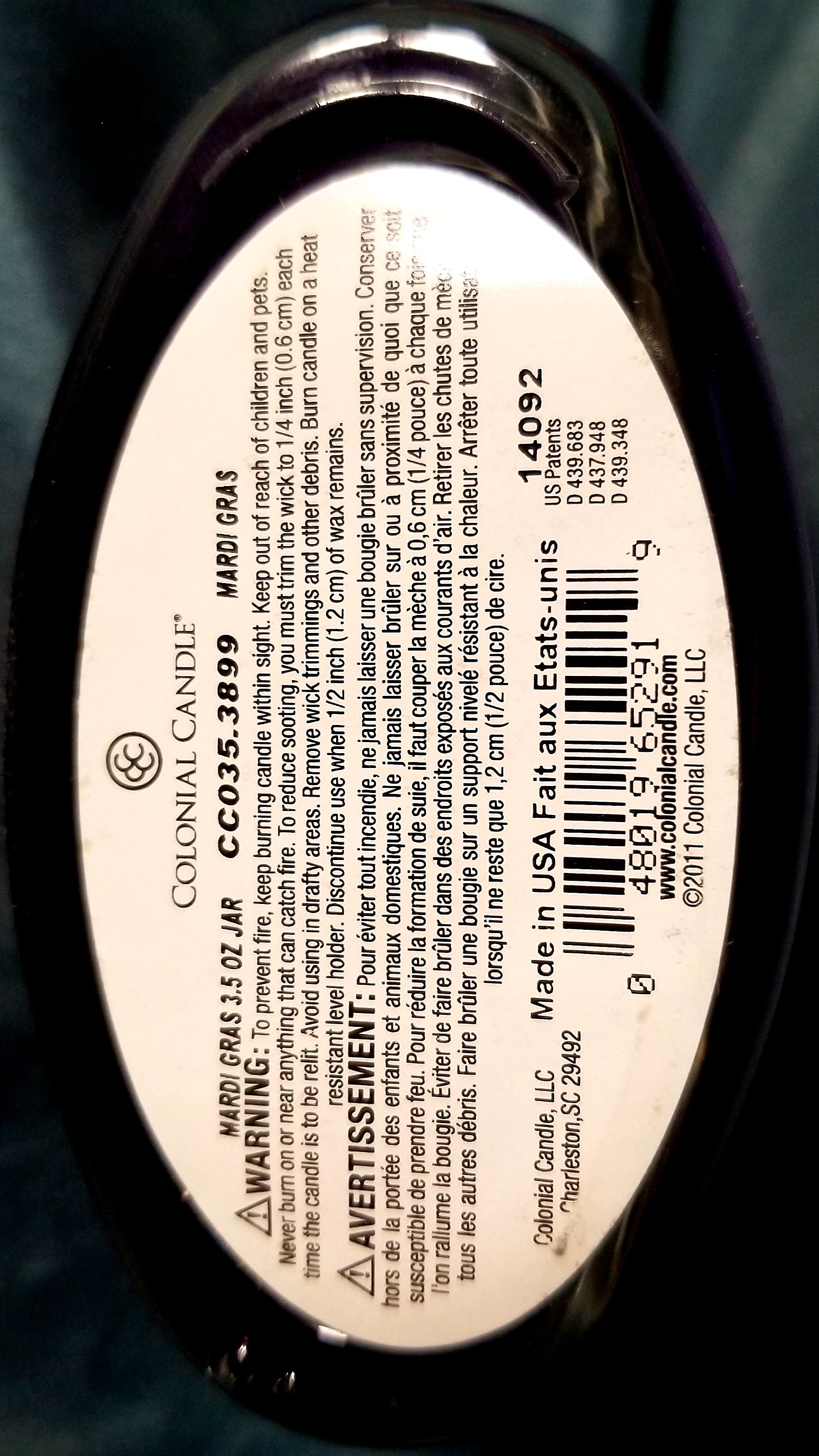 CANDLE: Mardi Gras Colonial Candle Mardi Gras 2014 - Colonial Candle (Mardi Gras Candles) action figure collectible - Main Image 2