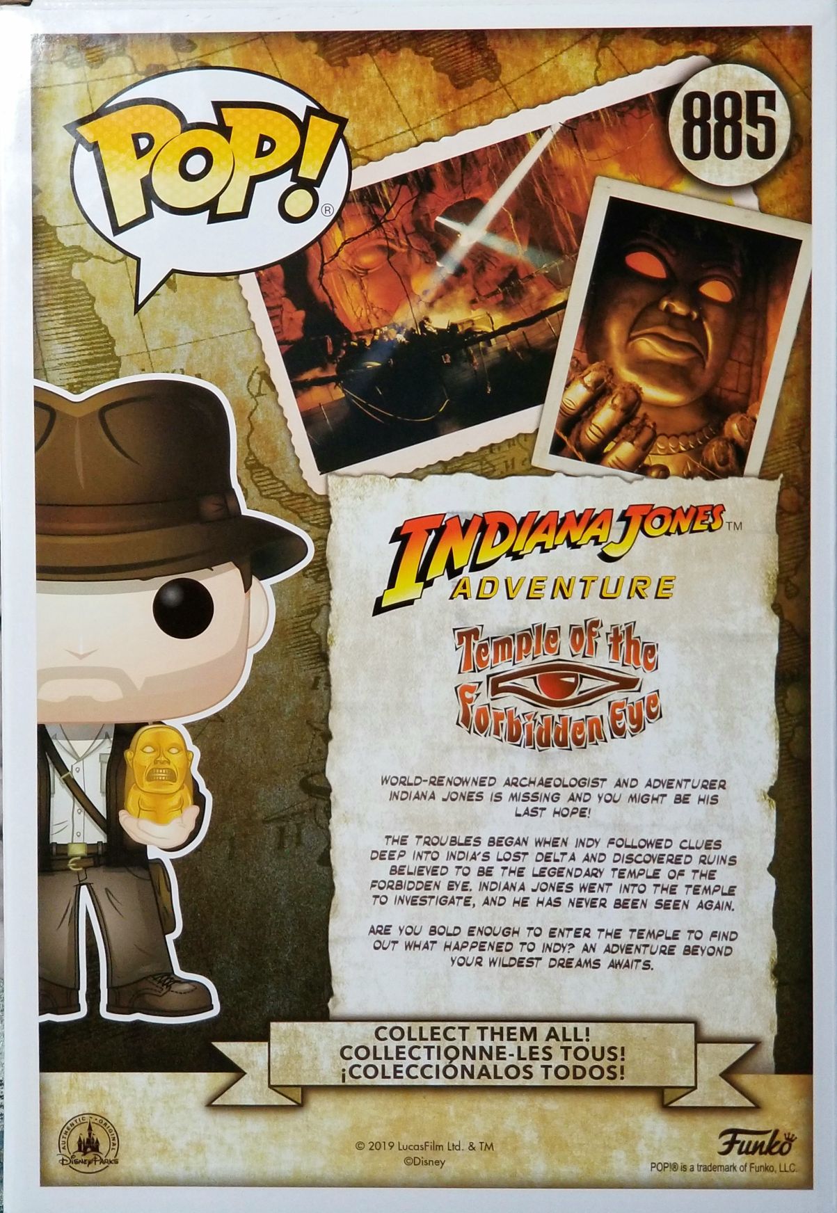 Funko Pop! Movies: Raiders of the Lost Ark Indiana Jones Adventure - Funko (Indiana Jones Adventure) action figure collectible [Barcode 0889698471787] - Main Image 2