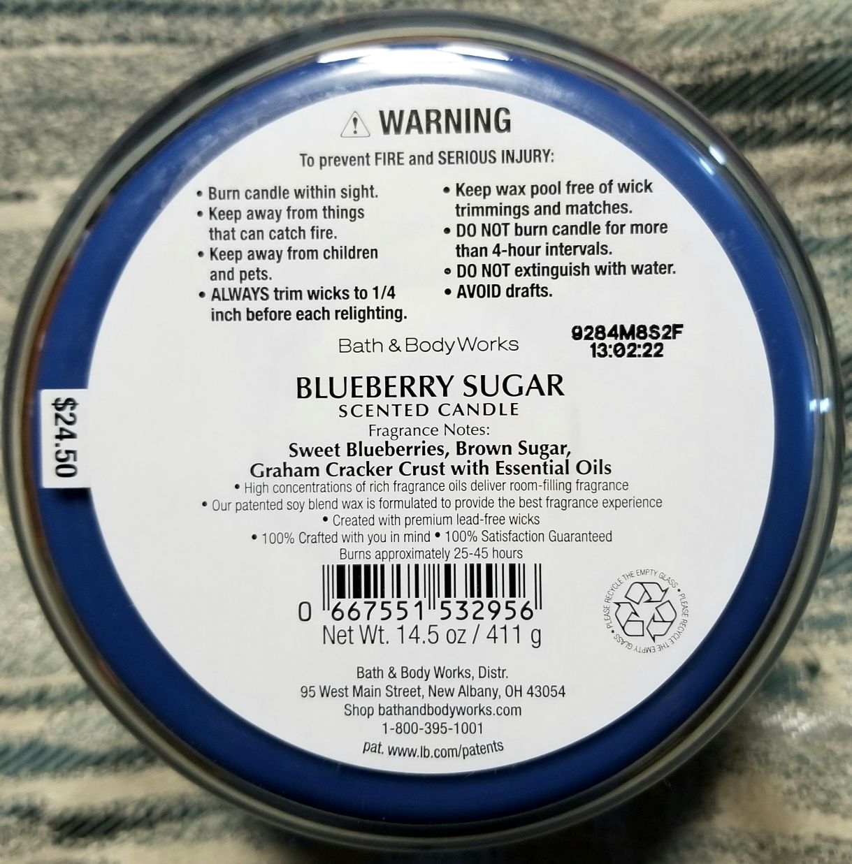 CANDLE: Christmas Bath and Bodyworks Land of Sweets Blueberry Sugar 2019 - Bath & Bodyworks Candle (Christmas Candles) action figure collectible - Main Image 2