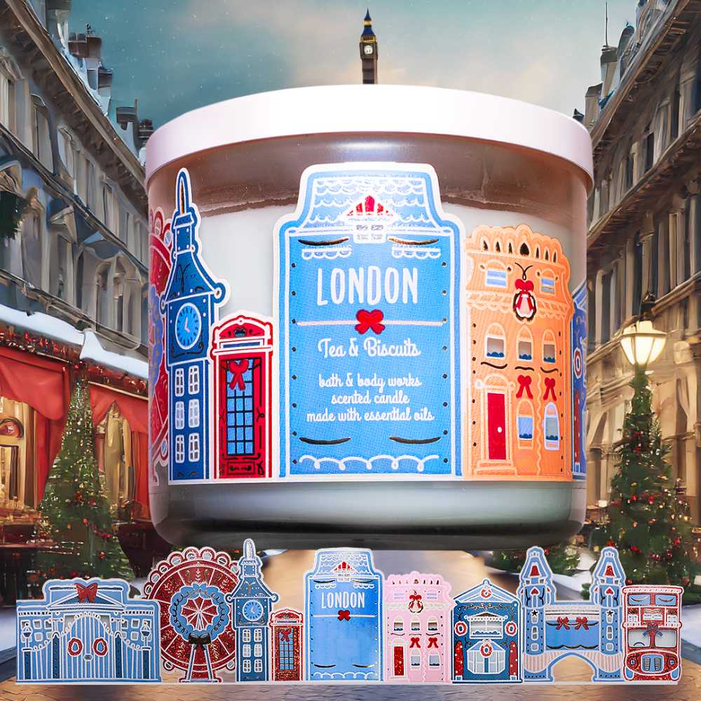 CANDLE: Christmas Bath And Bodyworks London - Tea & Biscuits 2019 - Bath & Bodyworks Candle (Christmas Candle) action figure collectible - Main Image 3