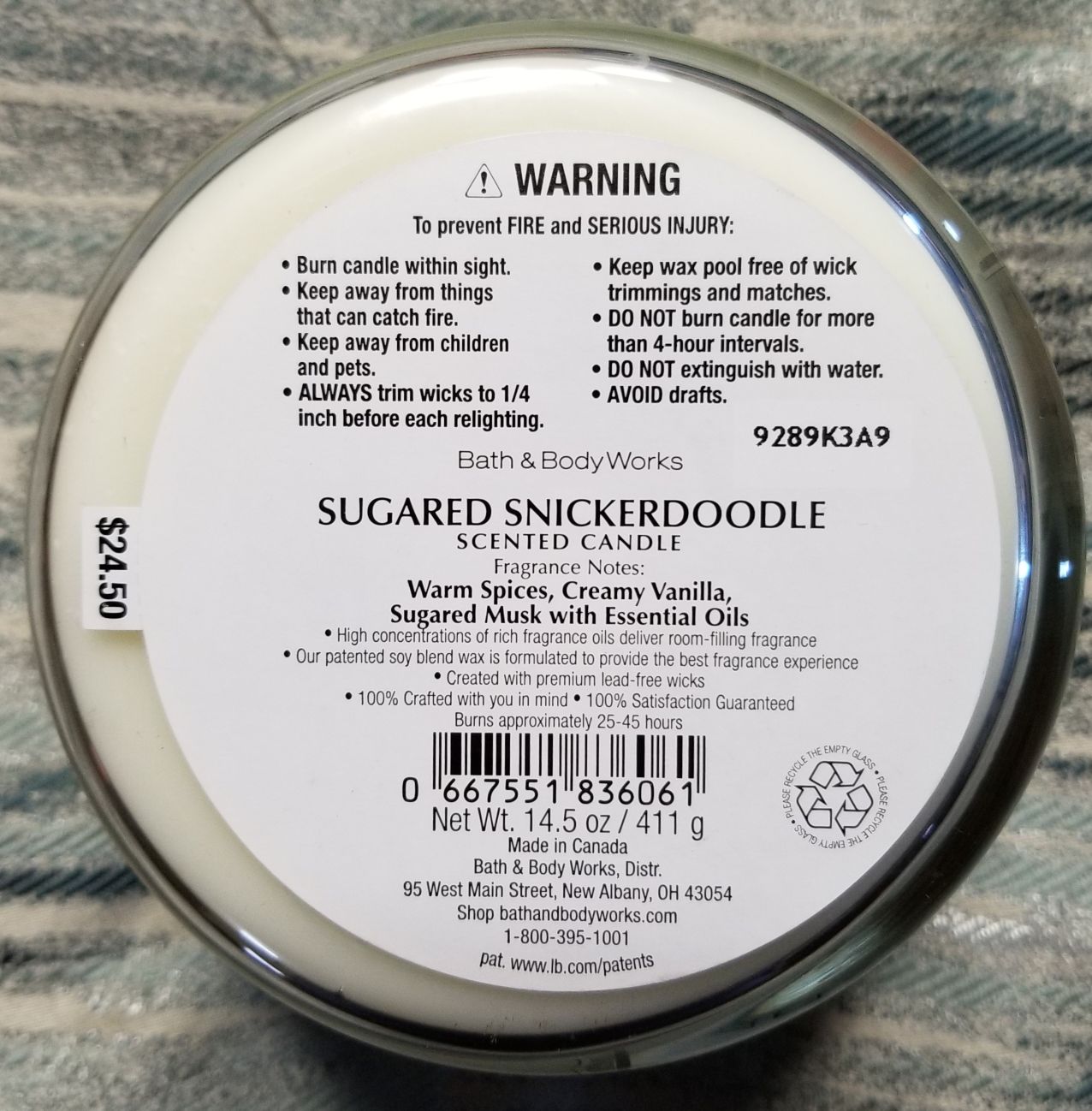 CANDLE: Christmas Bath and Bodyworks Santa’s Workshop - Sugared Snickerdoodles 2019 - Bath & Bodyworks Candle (Christmas Candles) action figure collectible - Main Image 2