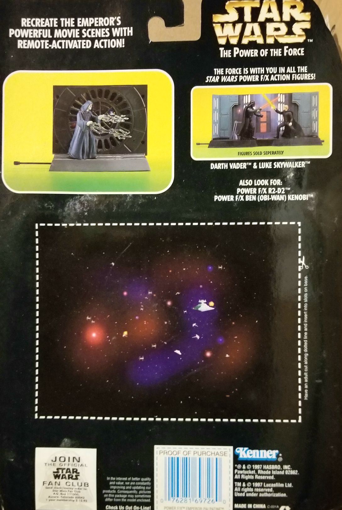 Power Of The Force 2 Green Figure 3.75 - Electronic Emperor Palpatine (Power F/X) ROTJ - Hasbro / Kenner (Star Wars Episode VI Return Of The Jedi) action figure collectible - Main Image 2