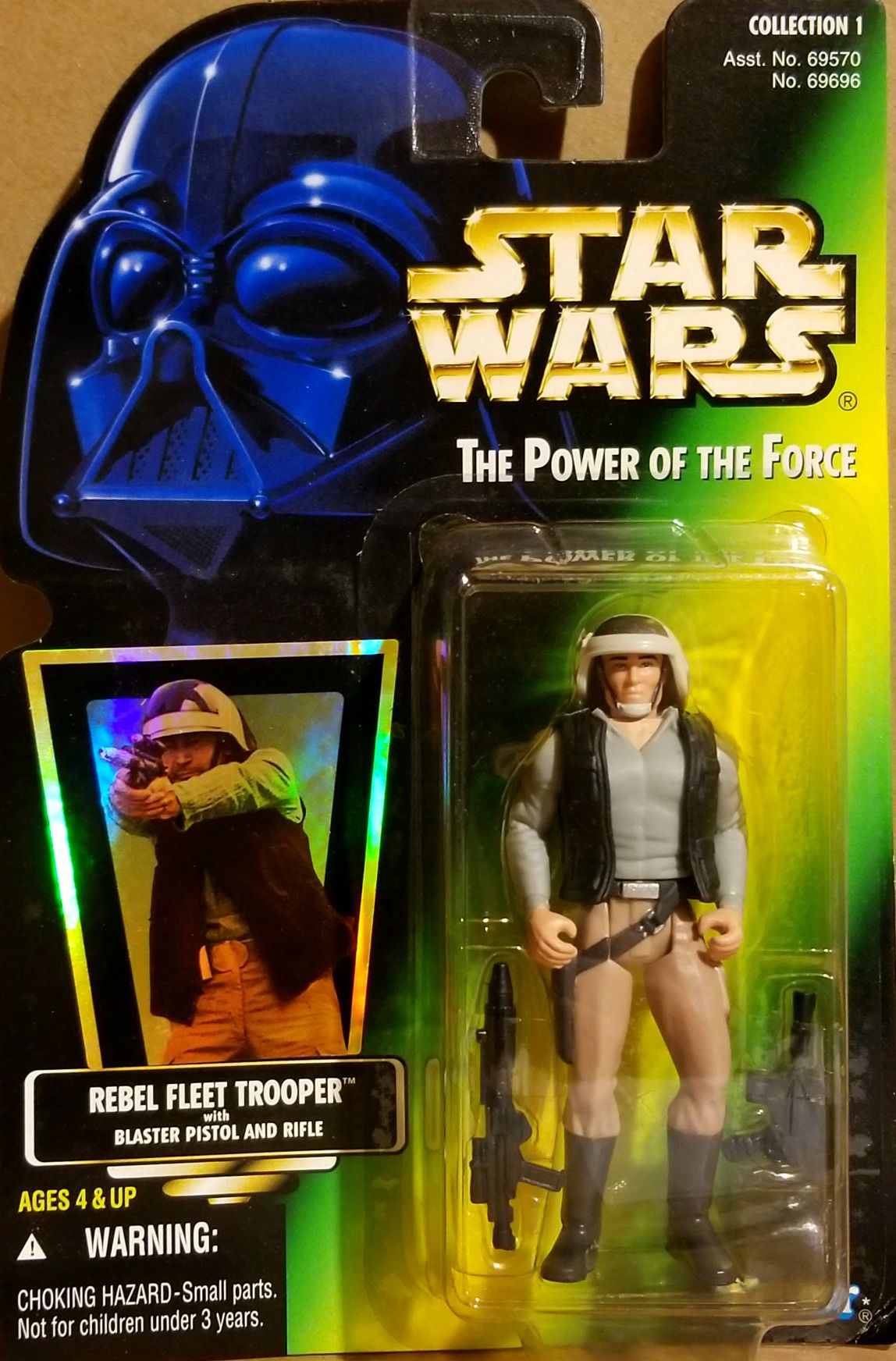 Power Of The Force 2 Green figure 3.75 - Rebel Fleet Trooper ANH FlashbackCard - Hasbro / Kenner (Power Of The Force - Green Card) action figure collectible - Main Image 1