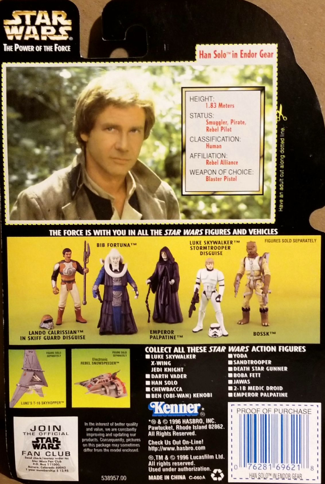 Han Solo (Endor Gear) (Blue Pants) - Hasbro / Kenner (Star Wars) action figure collectible - Main Image 2
