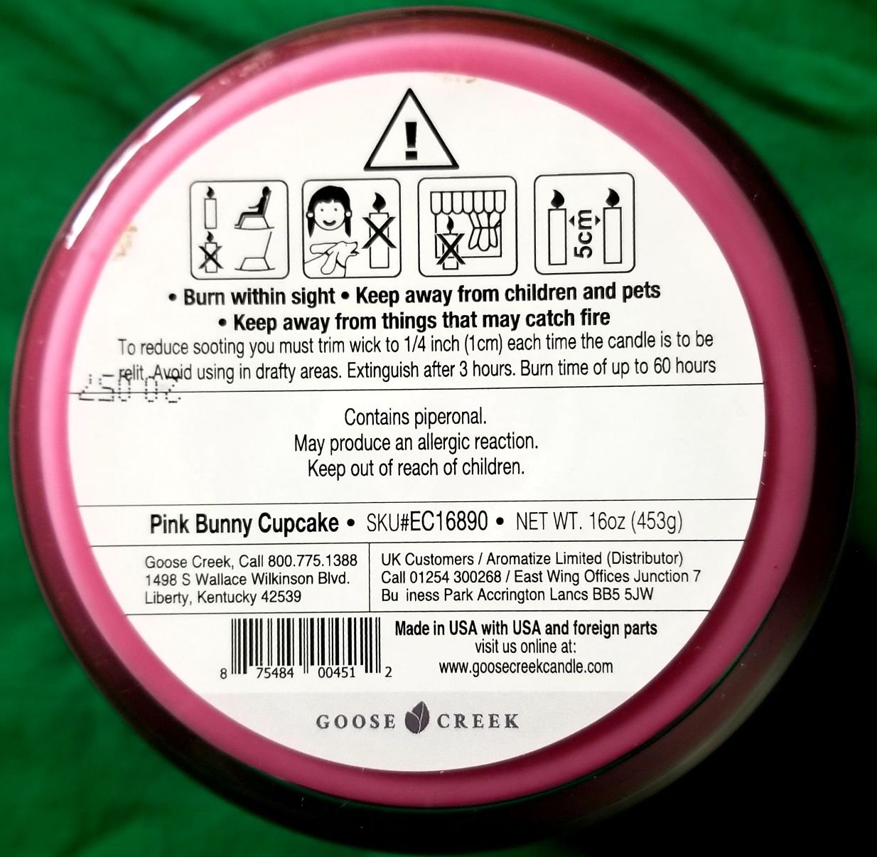 CANDLE: Easter Goose Creek Pink Bunny Cupcake - Goose Creek Candle (Easter) action figure collectible [Barcode 875484004512] - Main Image 2