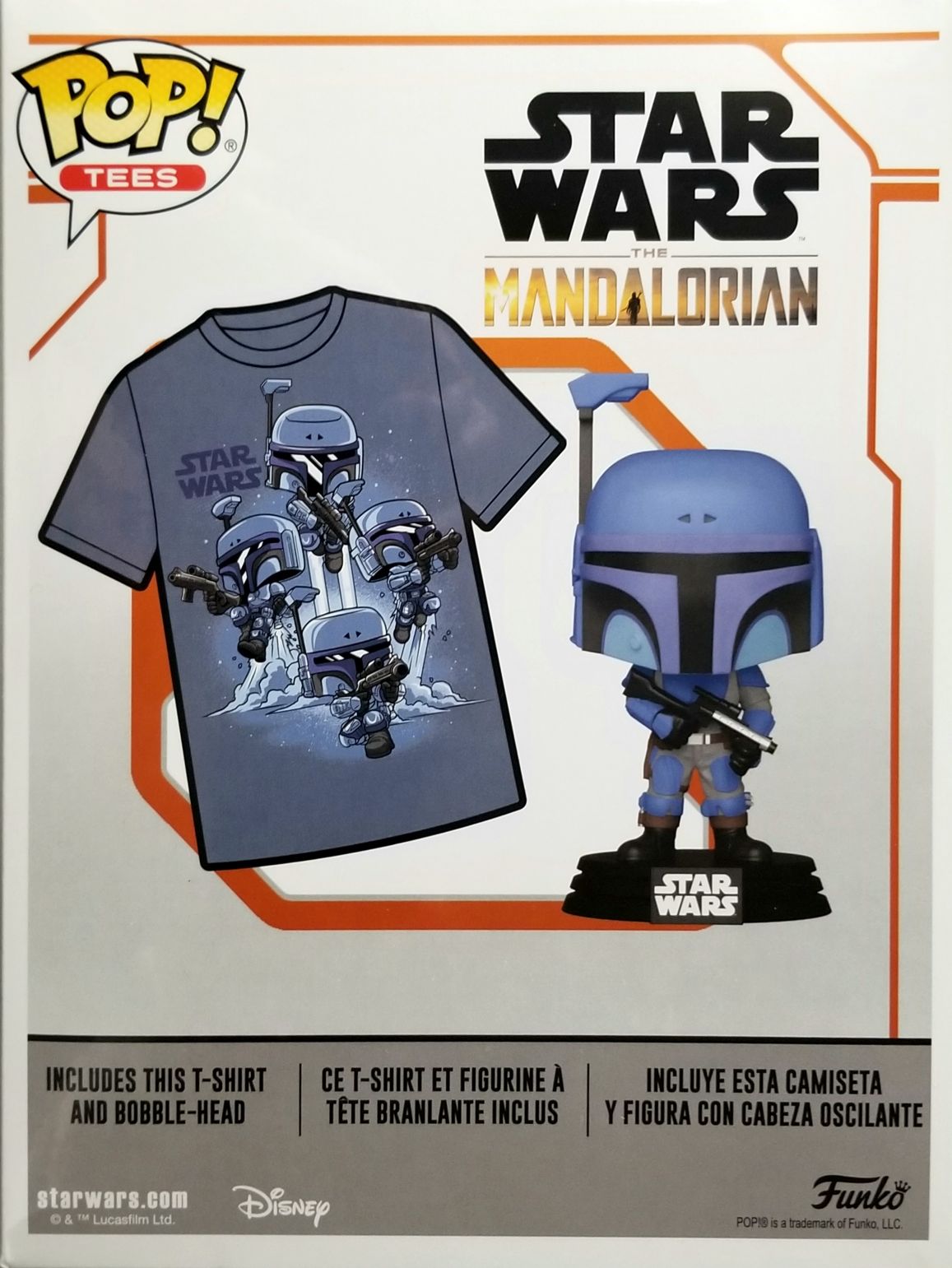 Funko Pop! Television: The Mandalorian - Death Watch (No Stripes) & tshirt gamestop boxset MANDO. - Funko (Star Wars The Mandalorian) action figure collectible [Barcode 0889698471060] - Main Image 2