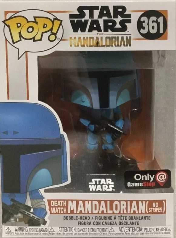 Funko Pop! Television: The Mandalorian - Death Watch (No Stripes) & tshirt gamestop boxset MANDO. - Funko (Star Wars The Mandalorian) action figure collectible [Barcode 0889698471060] - Main Image 3