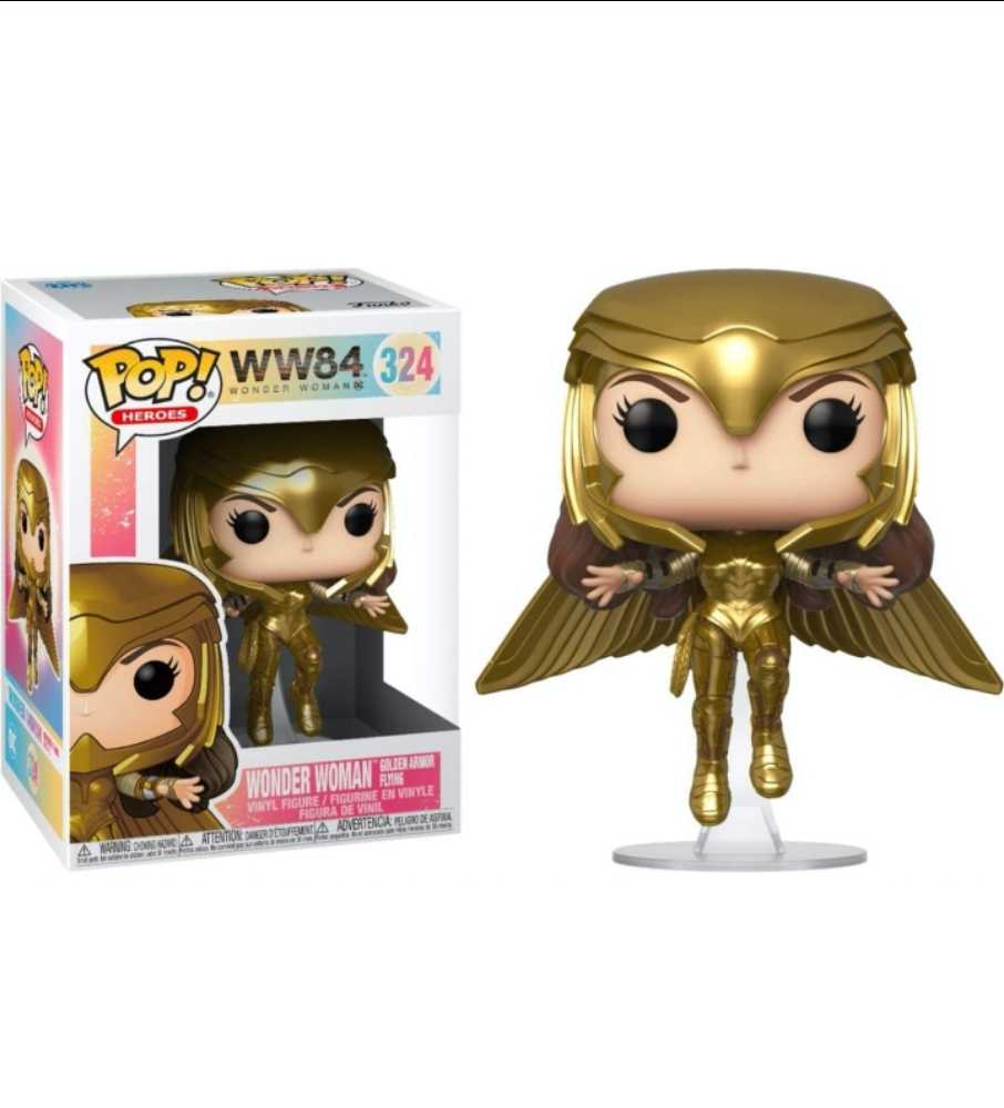 Funko Pop! Movies: WW84 Wonder Woman Golden Armor Flying - Funko (Wonder Woman 1984) action figure collectible [Barcode 0889698466608] - Main Image 4
