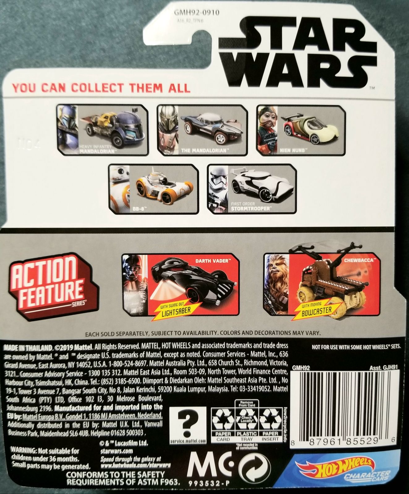 Hot Wheels Star Wars Character Rey White Card TROS - Hot Wheels from Mattel (Star Wars Hot Wheels) action figure collectible [Barcode 887961855296] - Main Image 2