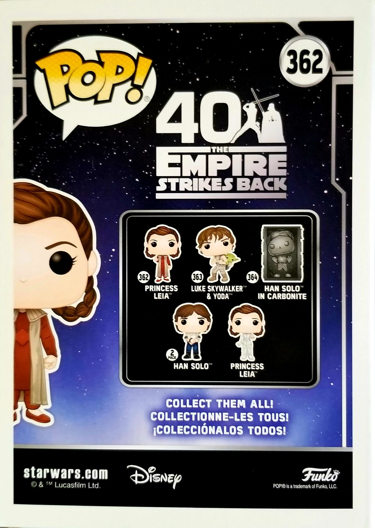 Funko Pop! Movies: Star Wars Princess Leia (Bespin Gown) ESB ESB40 - Funko (Empire Strikes Back 40th Anniversary) action figure collectible [Barcode 0889698397902] - Main Image 2