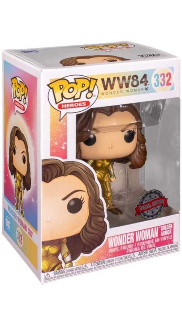 Funko Pop! Movies: WW84 Wonder Woman Golden Armor Amazon Exclusive - Funko (Wonder Woman 1984) action figure collectible [Barcode 0889698482202] - Main Image 4