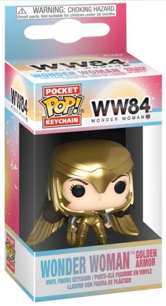 Funko Pop! Movies: WW84 Wonder Woman Golden Armor mini Keychain - Funko (Wonder Woman 1984) action figure collectible [Barcode 0889698466974] - Main Image 4