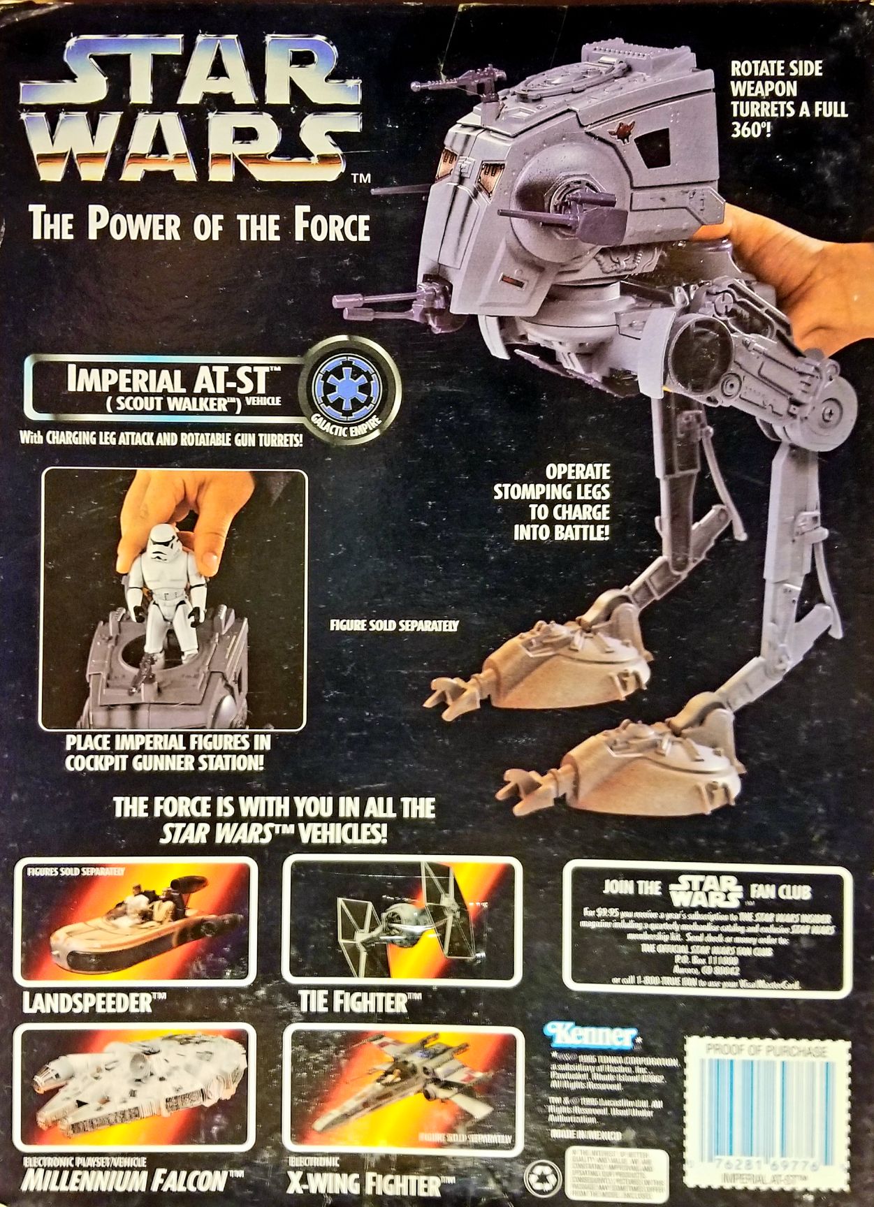 Power Of The Force Red Vehicle 3.75 - AT-ST ESB - Hasbro / Kenner (Power Of The Force - Red Card) action figure collectible - Main Image 2