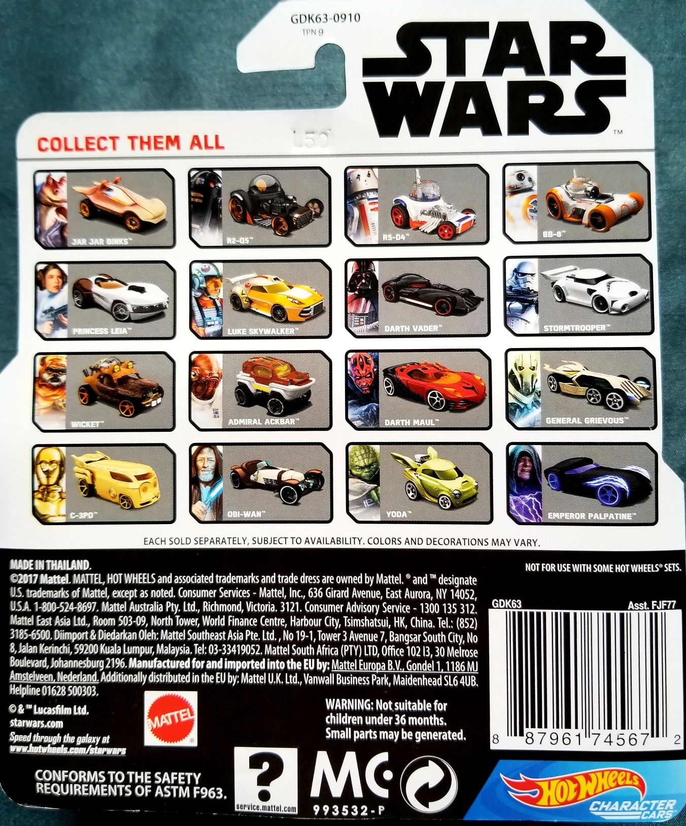 Hot Wheels Star Wars Character Wampa White Card ESB - Hot Wheels from Mattel (Star Wars Hot Wheels) action figure collectible [Barcode 5176517808400] - Main Image 2