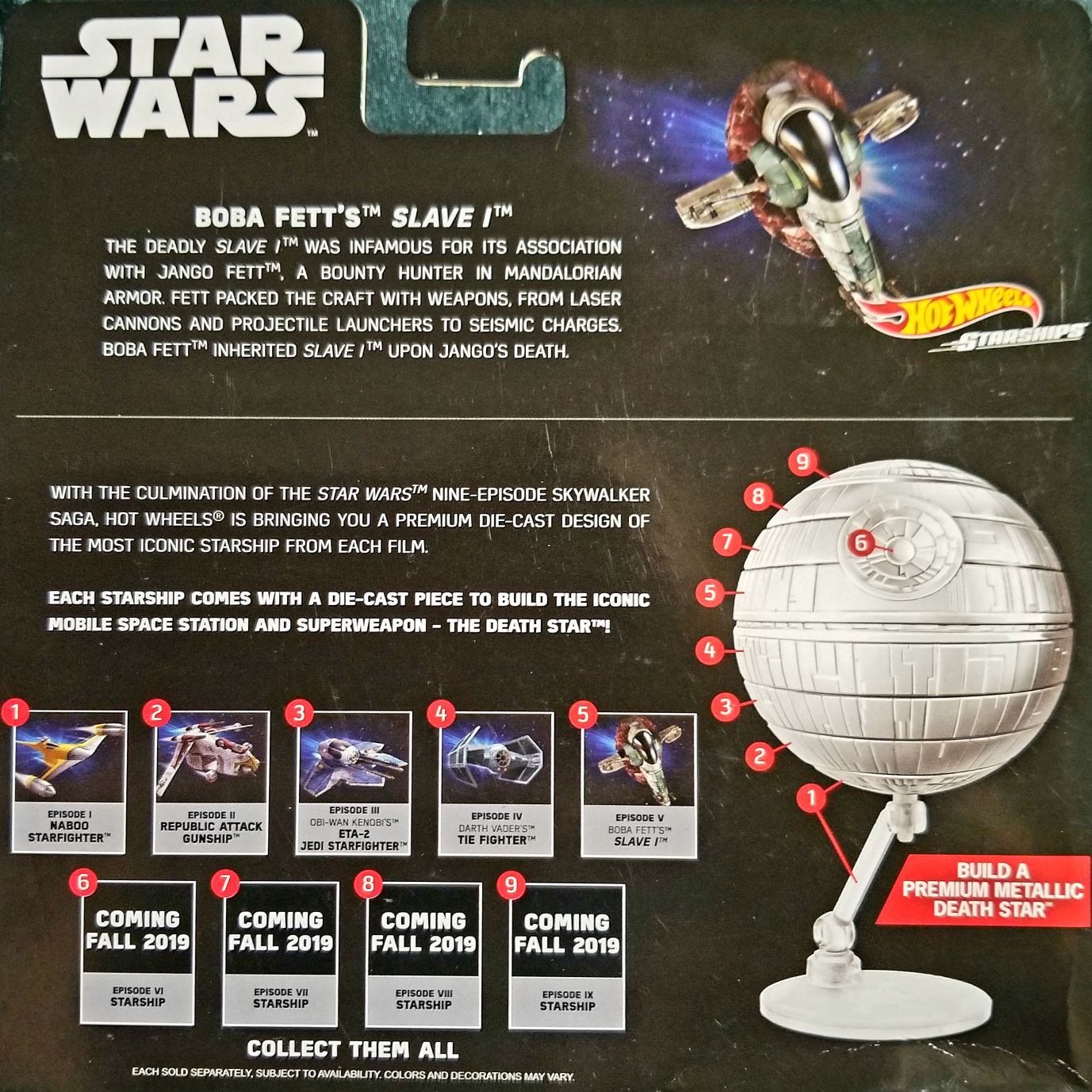 Hot Wheels Star Wars Vehicle Commemorative Series Boba Fett’s Slave One ESB - Hot Wheels from Mattel (Star Wars Hot Wheels) action figure collectible [Barcode 0887961709568] - Main Image 2