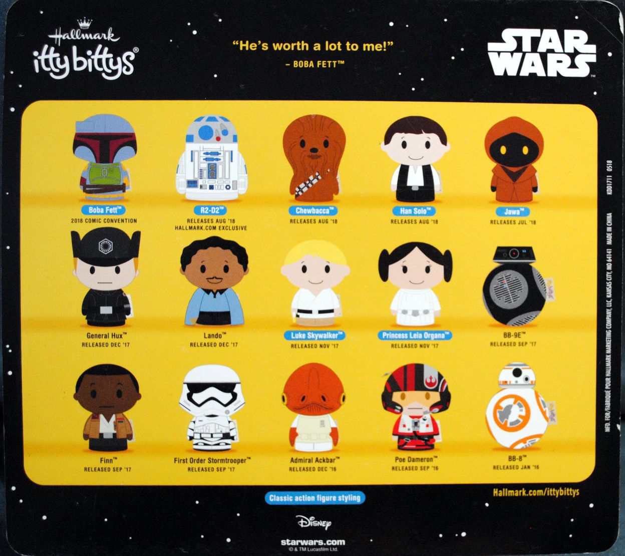 40th Anniversary Hallmark ittybbittys Boba Fett Star Wars ESB - Hallmark (Star Wars 40th Anniversary) action figure collectible - Main Image 2
