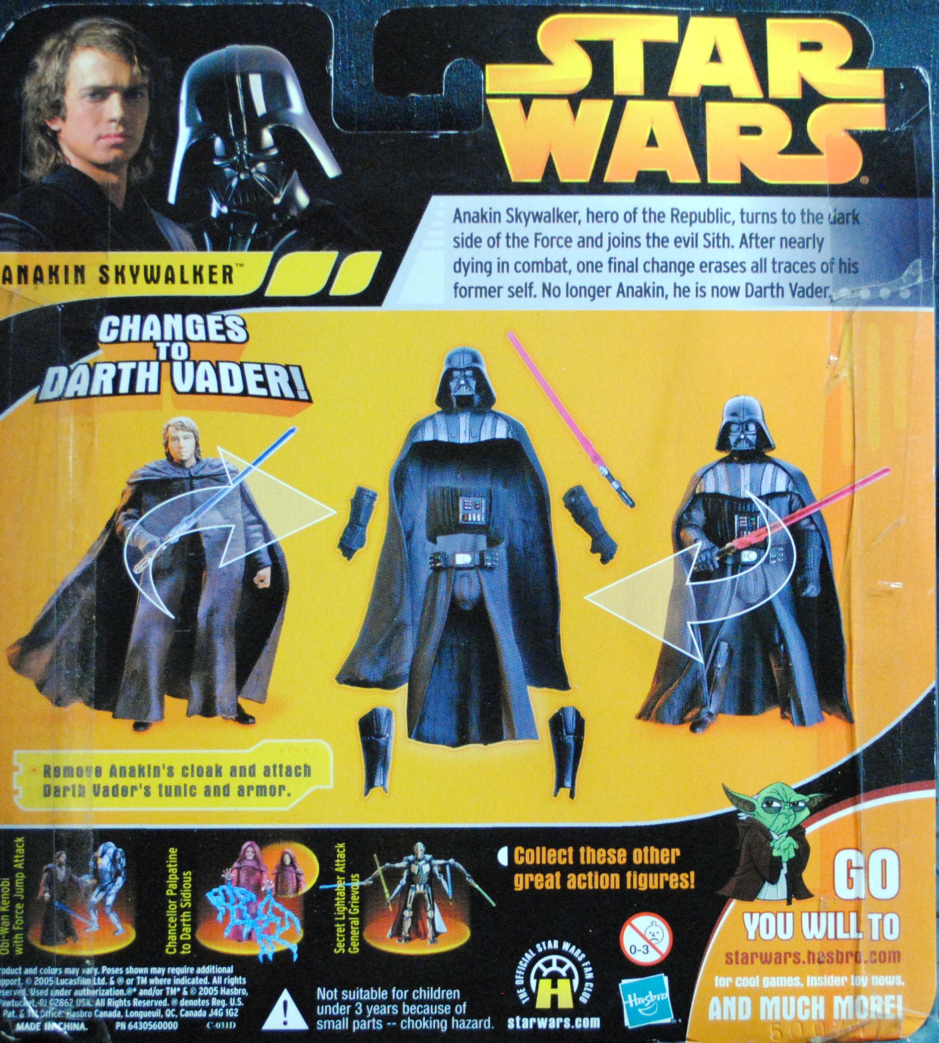 Revenge Of The Sith: Figure 3.75 Anakin Skywalker Changes To Darth Vader ROTS - Hasbro (Star Wars Episode III Revenge Of The Sith) action figure collectible [Barcode 0653569018810] - Main Image 2