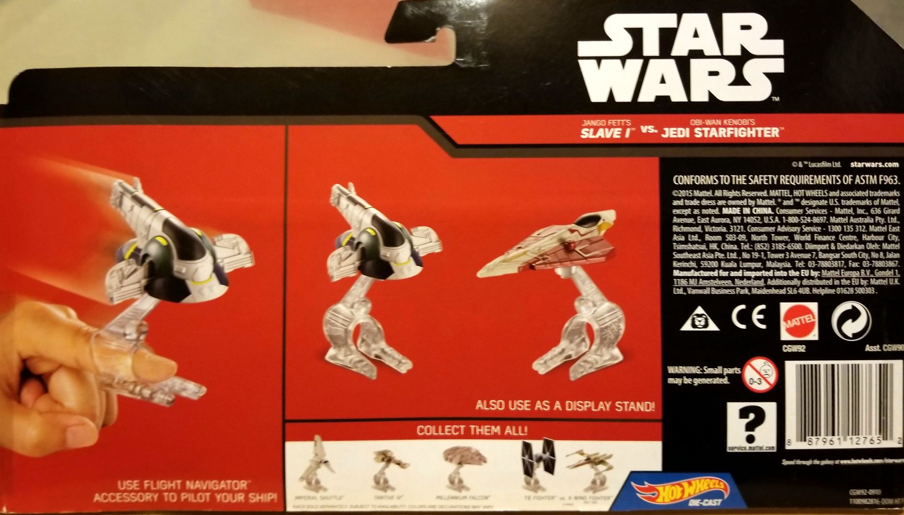 Star Wars Hot Wheels Vehicle Slave 1 Vs Jedi Starfighter 2 pack Rogue One AOTC - Hot Wheels from Mattel (Star Wars Hot Wheels) action figure collectible - Main Image 2