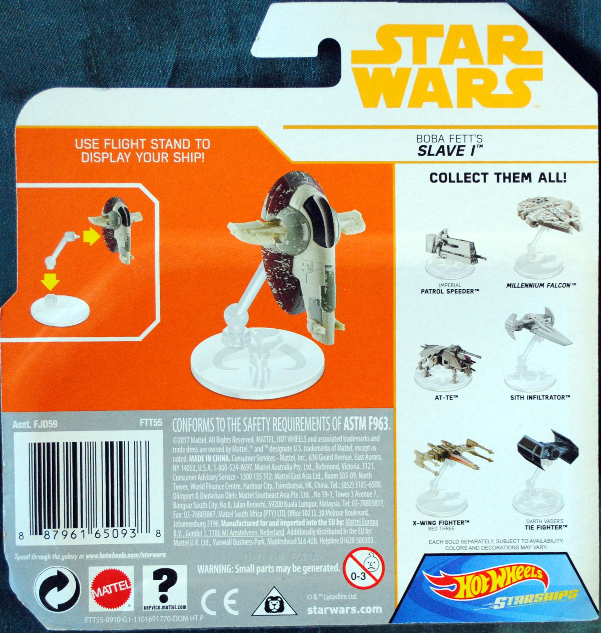Hot Wheels Star Wars Vehicle Boba Fett’s Slave 1 SOLO: ESB - Hot Wheels from Mattel (Star Wars Hot Wheels) action figure collectible [Barcode 887961650938] - Main Image 2