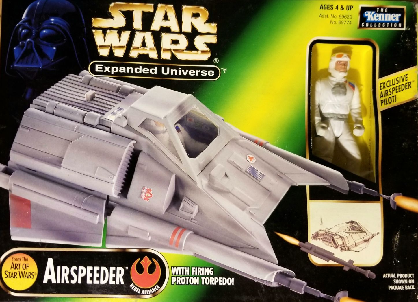 Power Of The Force 2 Green Vehicle 3.75 - Airspeeder with Pilot EXPAND - Hasbro / Kenner (Star Wars Expanded Universe) action figure collectible - Main Image 1