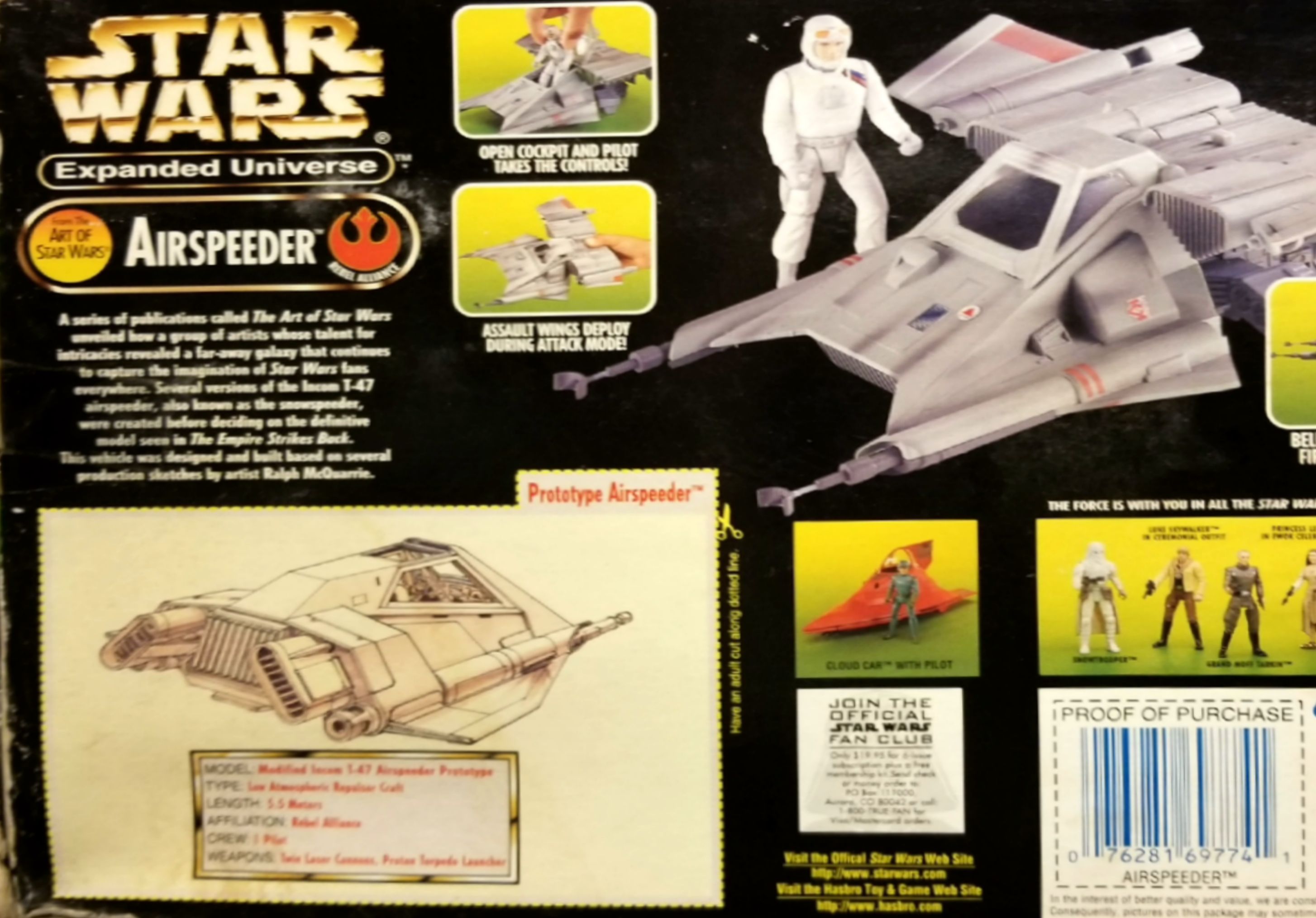 Power Of The Force 2 Green Vehicle 3.75 - Airspeeder with Pilot EXPAND - Hasbro / Kenner (Star Wars Expanded Universe) action figure collectible - Main Image 2